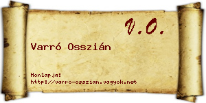 Varró Osszián névjegykártya